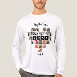22年目の絆 ハート写真コラージュ カップル トライブレンドTシャツ