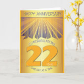22年間の断酒記念日 | ゴールデンレイ12ステップ カード (黄色い花)