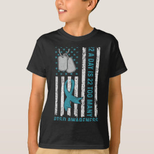 22日22あまりにも多くのPtsd認識度退役軍人 Tシャツ