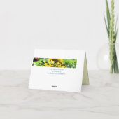 22本のパンジーの青い黄色 サンキューカード (裏面)