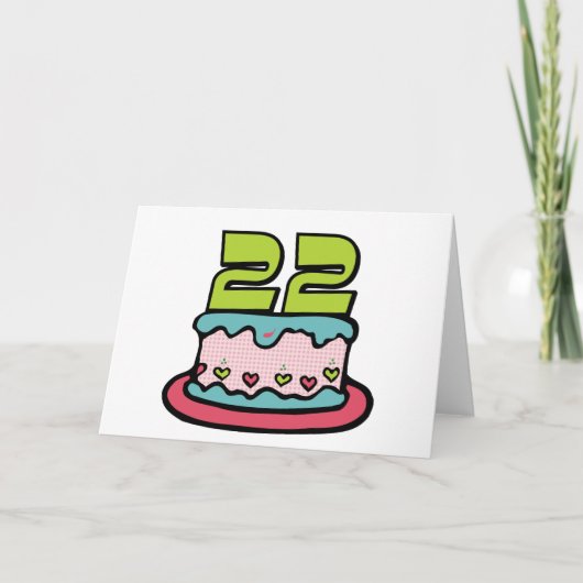 22歳お誕生日ケーキ カード (正面)