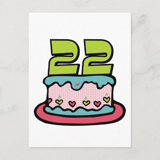 22歳お誕生日ケーキ ポストカード (正面)