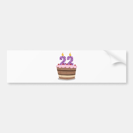 22歳のお誕生日ケーキ バンパーステッカー (正面)