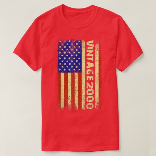 22歳のギフトヴィンテージ2000アメリカ国旗22日 Tシャツ (デザイン正面)