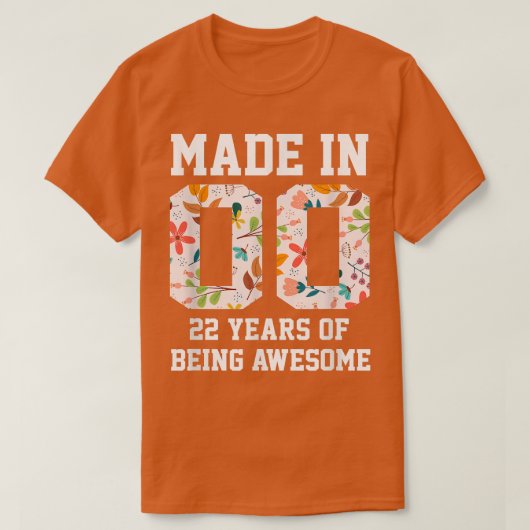 22歳の女の子ギフト22誕生日花坊 Tシャツ (デザイン正面)