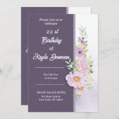 22歳の誕生日お祝いカード 招待状 (正面/裏面)