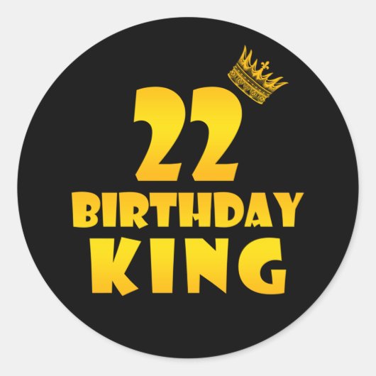22歳の誕生日ギフト22歳の誕生日キング ラウンドシール (正面)