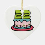 22歳の誕生日ケーキ セラミックオーナメント (裏面)