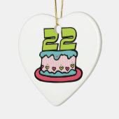 22歳の誕生日ケーキ セラミックオーナメント (左)