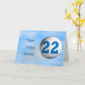 22歳の誕生日ゴルフカード カード (黄色い花)