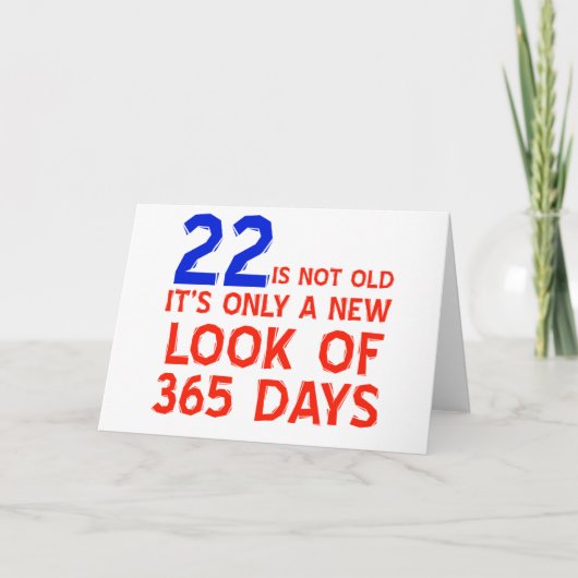 22歳の誕生日デザイン カード (正面)