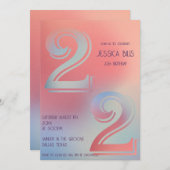 22歳の誕生日パーティー招待状 招待状 (正面/裏面)