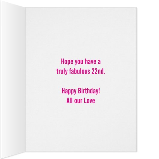 22歳の誕生日3枚の写真ピンク娘 (内側(右))