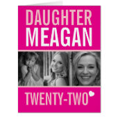 22歳の誕生日3枚の写真ピンク娘 (正面)