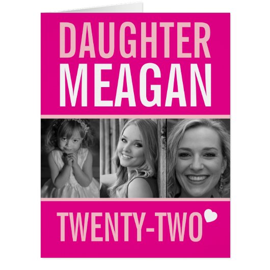 22歳の誕生日3枚の写真ピンク娘 (正面)