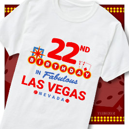 22歳の誕生日 ラスベガス ウェルカムサイン パーティースコード Tシャツ