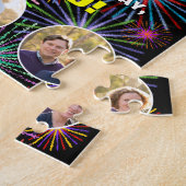 22歳の誕生日:楽しい虹の数字、名前と写真をカスタマイズ ジグソーパズル (側面)