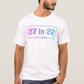 22歳の誕生日 22 IN 22 生まれ年 2000 グラデーション Tシャツ (正面)