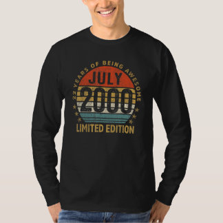22歳ギフト2000年7月22日誕生日 Tシャツ