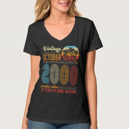 22歳ヴィンテージ2000年10月22日 Tシャツ (正面)