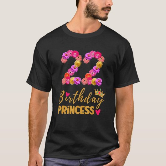 22歳誕生日プリンセスフラワーザ私の22nd B Tシャツ (正面)