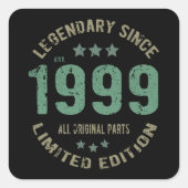 22歳1999年伝説22誕生日以来 スクエアシール (正面)