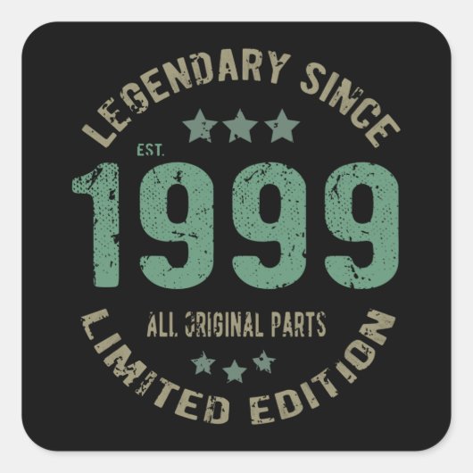 22歳1999年伝説22誕生日以来 スクエアシール (正面)