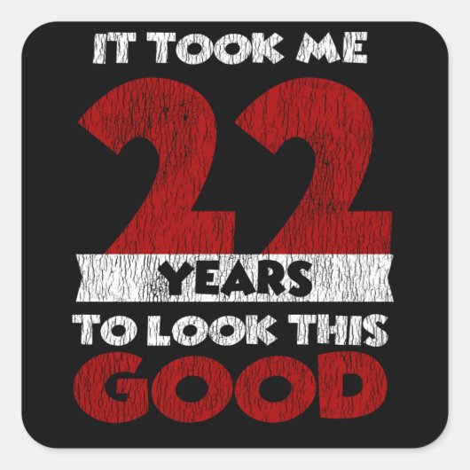 22歳Bday良い22誕生日見た スクエアシール (正面)