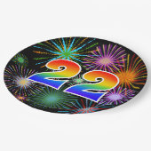 22番目のイベント-おもしろいカラフル、はっきりした、虹22 ペーパープレート (アングル)