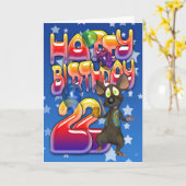 22番目の誕生日カード、ハッピーバースデー カード (黄色い花)