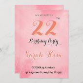 22番目の誕生日招待状 招待状 (正面/裏面)