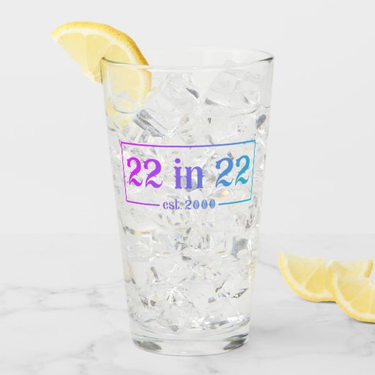 22番目の誕生日22 IN 22 est 2000グラデーション タンブラーグラス (アイス正面)