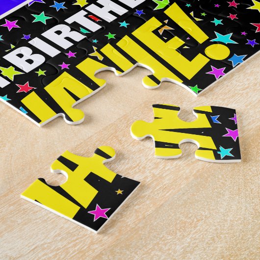 22番目の誕生日:おもしろい、カラフル星野パターン ジグソーパズル (側面)