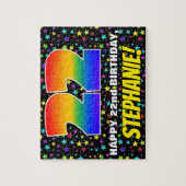 22番目の誕生日:おもしろい、カラフル星野パターン ジグソーパズル (縦)