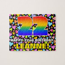 22番目の誕生日:おもしろい、愛するハートシェイプ+「22」