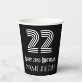 22番目の誕生日:インスパイアアールデコの検索「22」 +名前 紙コップ (正面)