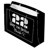 22番目の誕生日～インスパイアアールデコルック"22" +名前 ラージペーパーバッグ (裏面アングル)