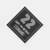 22番目の誕生日:インスパイアアールデコ検索"22" +名前 スタンダードランチョンナプキン (角)