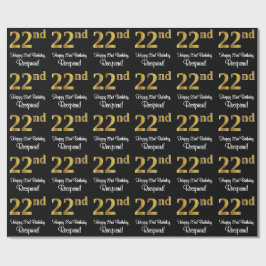 22番目の誕生日:エレガント豪華なフェイク金ゴールドルック# ラッピングペーパー
