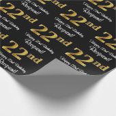 22番目の誕生日:エレガント豪華なフェイク金ゴールドルック# ラッピングペーパー (角)
