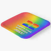 22番目の誕生日: カラフル、おもしろいレインボーパターン# 22 ペーパープレート (傾斜あり)