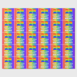 22番目の誕生日: カラフル、おもしろいレインボーパターン# 22 ラッピングペーパー