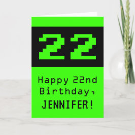 22番目の誕生日: Nerdy/オタク系のスタイル「22」と名前 カード