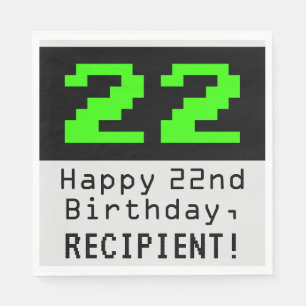 22番目の誕生日- Nerdy / オタク系のスタイル「22」と名前 スタンダードランチョンナプキン