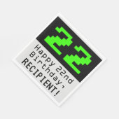 22番目の誕生日- Nerdy / オタク系のスタイル「22」と名前 スタンダードランチョンナプキン (角)