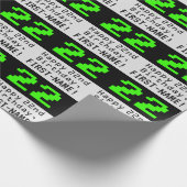 22番目の誕生日- Nerdy/オタク系のスタイル「22」と名前 ラッピングペーパー (角)