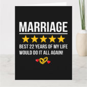 22結婚した年かわいい22結婚周年 カード (正面)