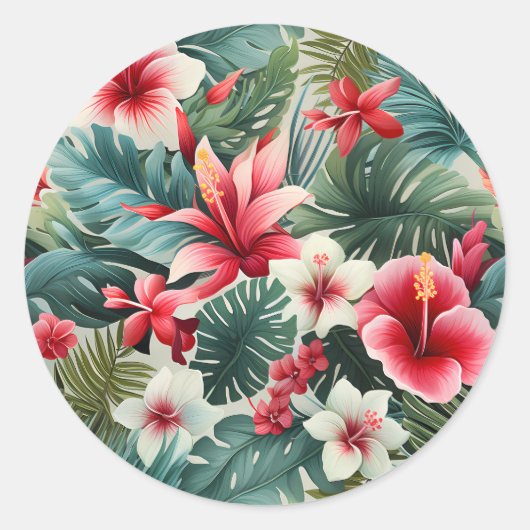 #22花柄 ラウンドシール (正面)