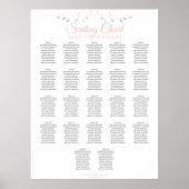 22表ピンクとグレー結婚の座席表 ポスター (正面)