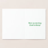 22誕生日はっきりした「22歳!」 ゴールドフォイルカード 箔カード (内部)